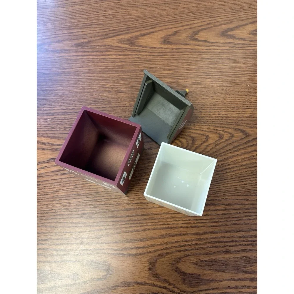Wooden Country Cottage Canister Set w inserts PLUS Cookie Canister
